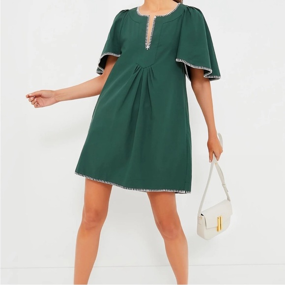 Tuckernuck Dresses & Skirts - Pomander Place Green Finley Dress XL Flutter Sleeve Cotton Mini NWT